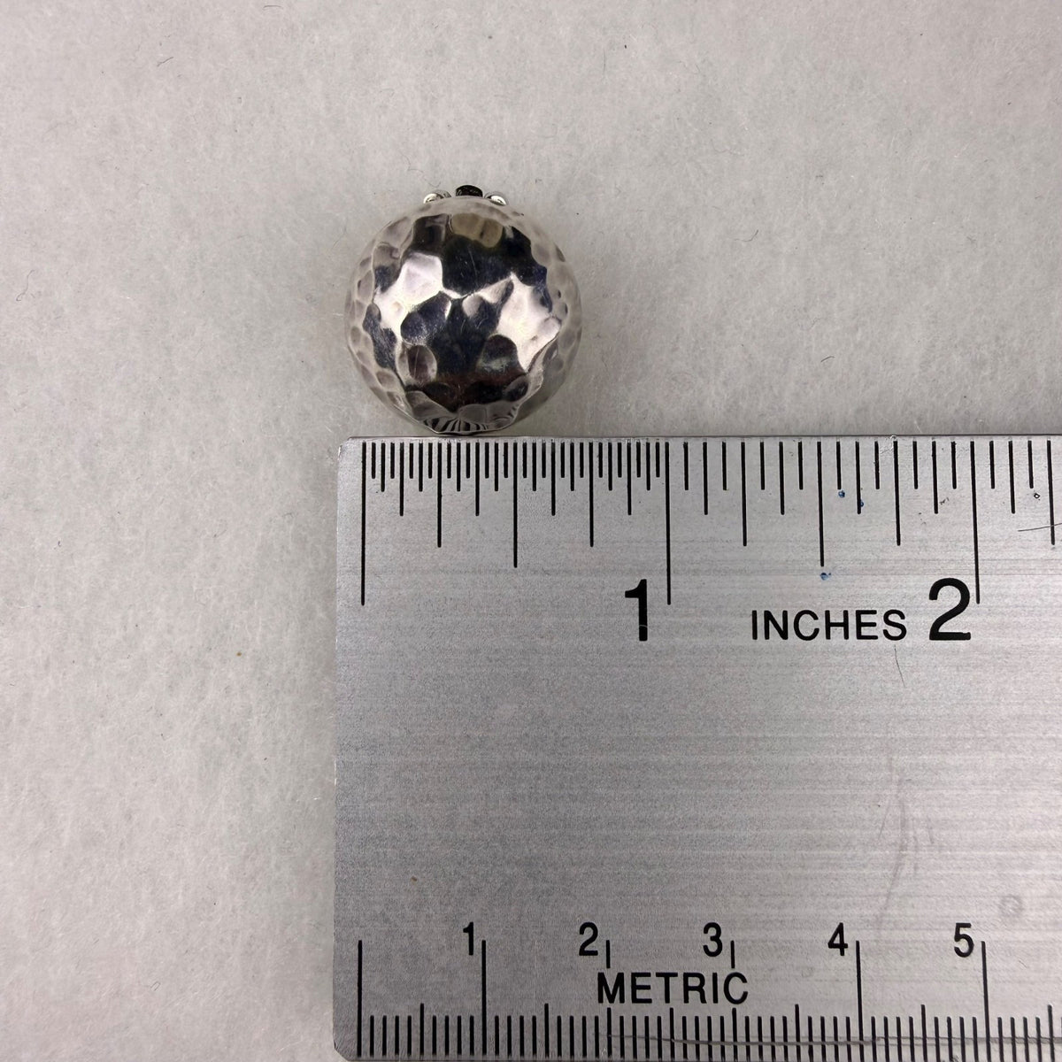 Vintage Sterling Silver Hammered Clip-On Ball Earrings Retro Style Jewelry