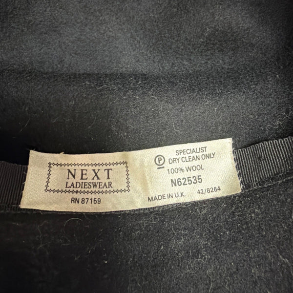 Next Ladies Wear Black Wool Cloche Hat With Bow Detail & Wide Ribbon Band