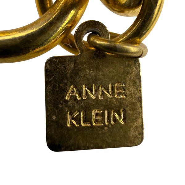 Anne Klein Women’s Gold Tone Metal Link Necklace Textured Statement Jewelry