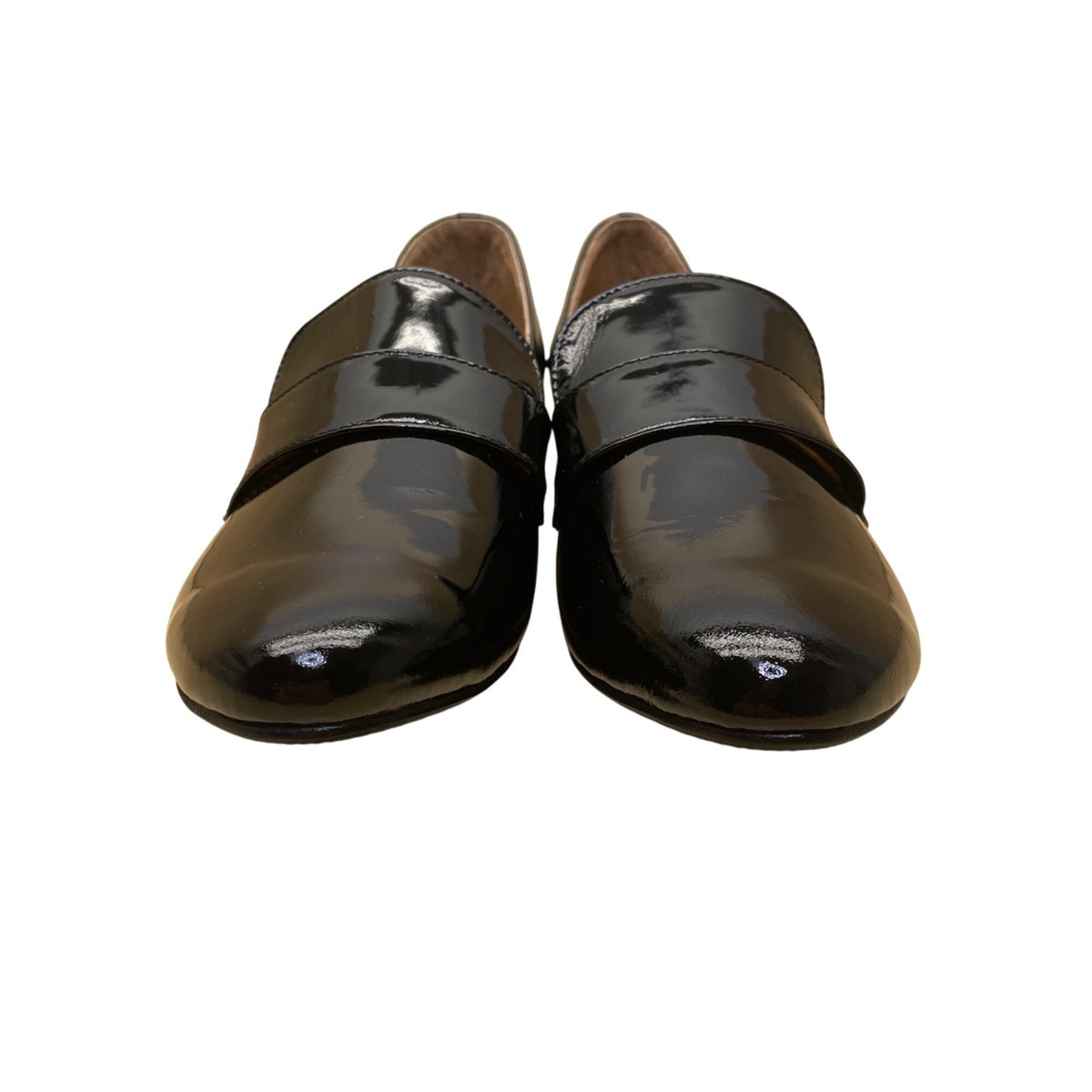 Kokko Women’s Black Patent Leather Low Heel Loafers Slip-On Dress Shoes Size 6.5