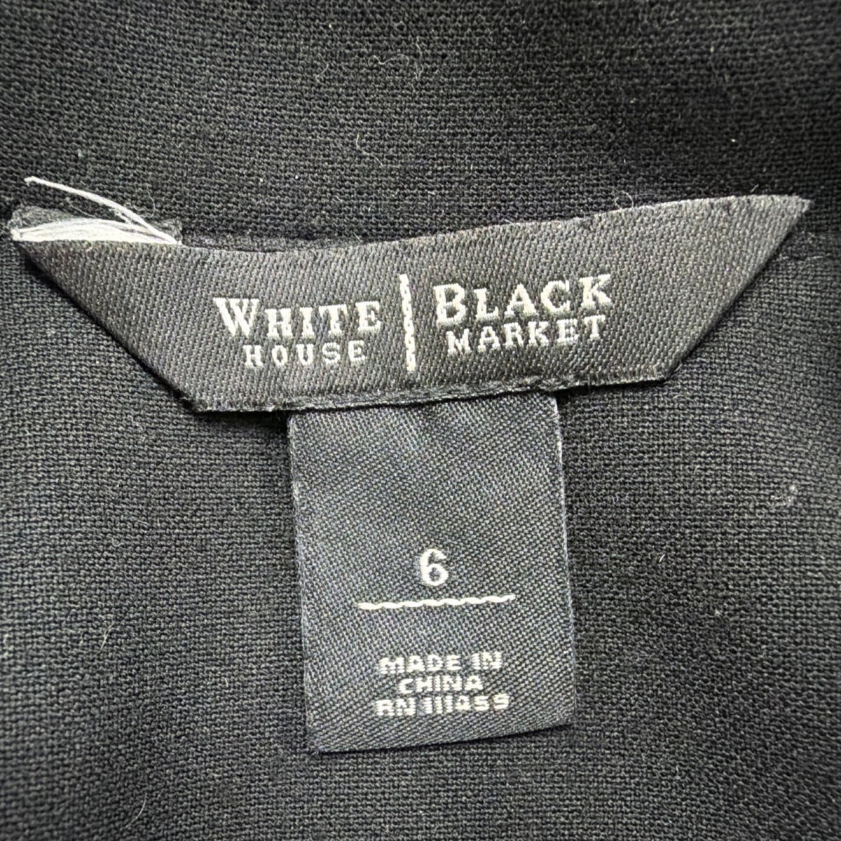 White House Black Market Womens Black Polyester Blend Fitted Blazer Jacket Sz 6