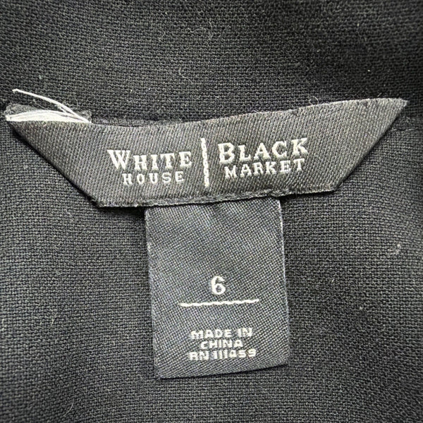 White House Black Market Womens Black Polyester Blend Fitted Blazer Jacket Sz 6