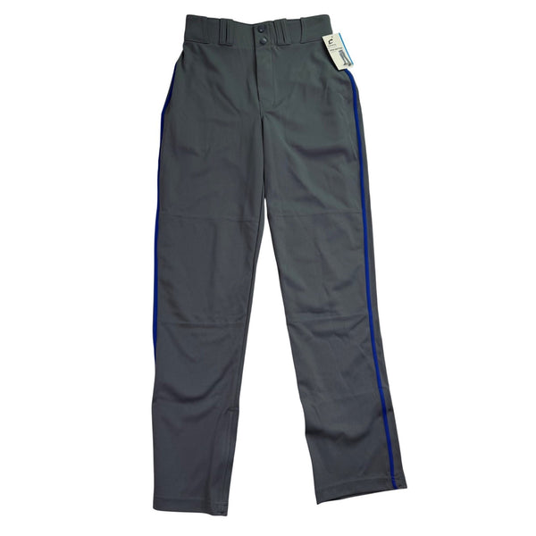 Champro Mens Gray Baseball Pants Open Bottom Royal Stripes Durable Sz S - New
