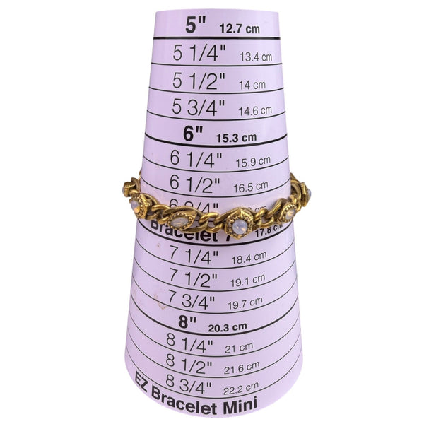 Goldette Women Gold Tone Glass Cabochon Vintage Bracelet Chain Link Design