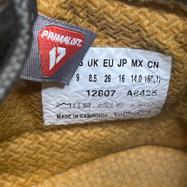 Timberland Kids Black Nubuck Primaloft Waterproof Premium Boots Size 9