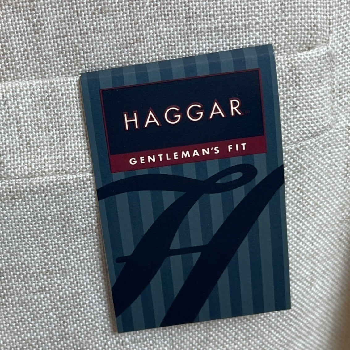 Haggar Beige Gentlemans Fit Dual button closure Front Pockets Mens Blazer Sz 40