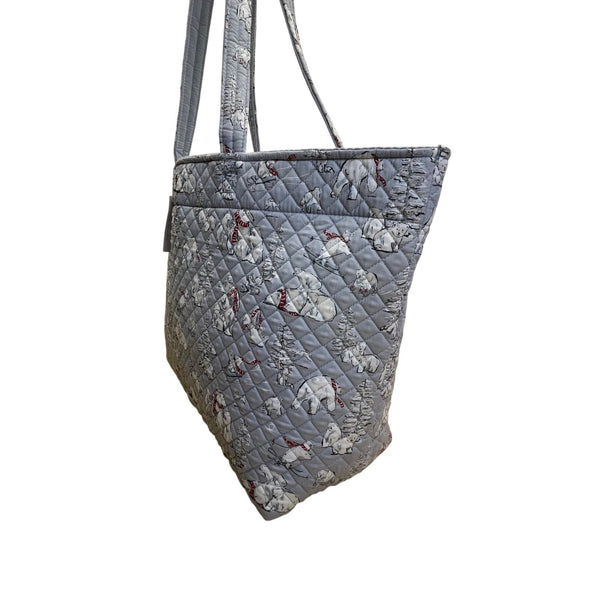 Vera Bradley Women’s Beary Merry Quilted Reversible Iconic Grand Tote Bag