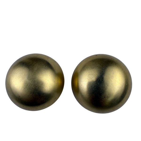 Vintage Metal Clip-On Earrings For Women Gold Tone Circular Design Retro