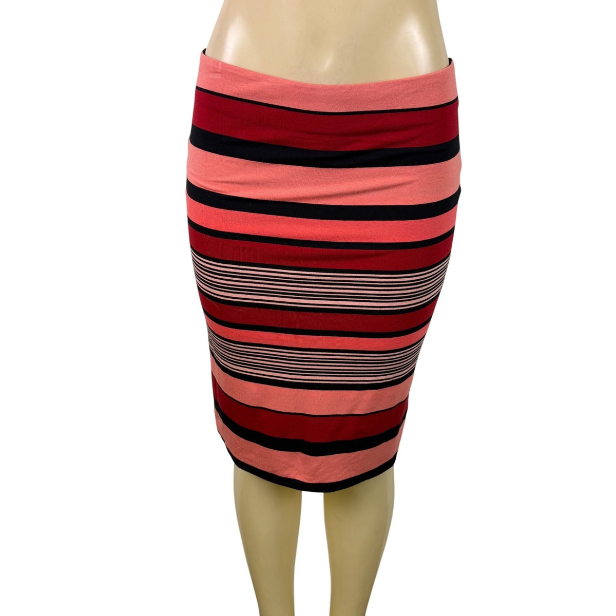 Loft Womens Multicolor Rayon Pencil Skirt Striped Stretch Size Small S New