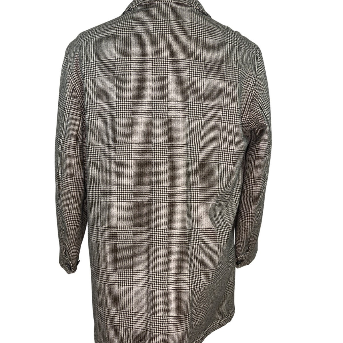 Brooks Brothers Style Gray Plaid Mens Wool Jacket With Quilted Lining Size L