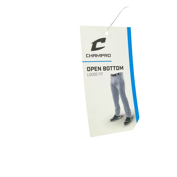 Champro Mens Gray Baseball Pants Open Bottom Royal Stripes Durable Sz S - New