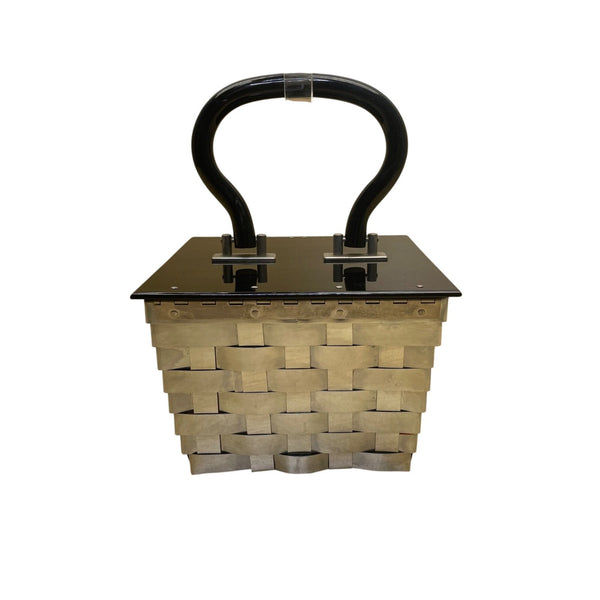 Vintage Dorset Fifth Avenue Women’s Silver & Black Metal 1950’s Basket Handbag
