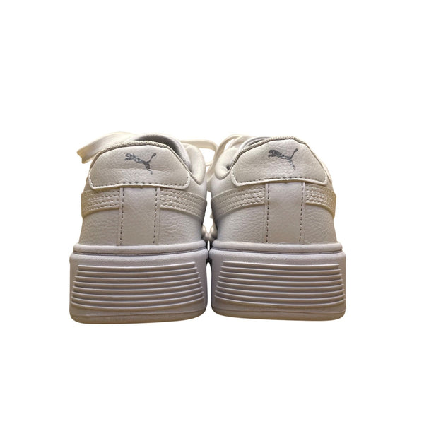 Puma Women’s White & Silver SoftFoam Lace-Up Smash V3 Platform Sneakers Size 7