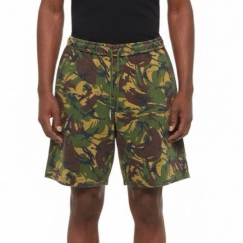 Off-White Mens Camouflage Cotton Shorts With Drawstring Waist & Graphics Size L