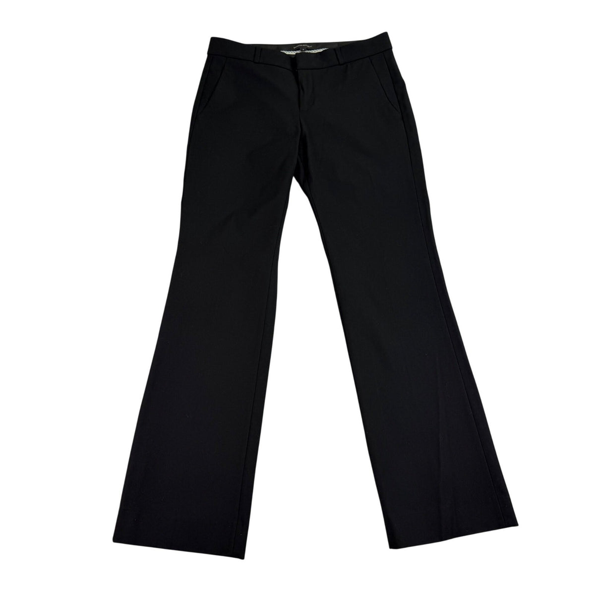 Banana Republic Women Black Cotton/Rayon Logan Trouser Mid-Rise Stretch Size 6
