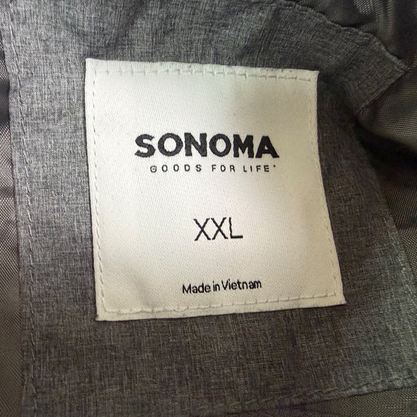 Sonoma Mens Gray Puffer Vest Full-Zip Lightweight Sleeveless Jacket Sz XXL - New