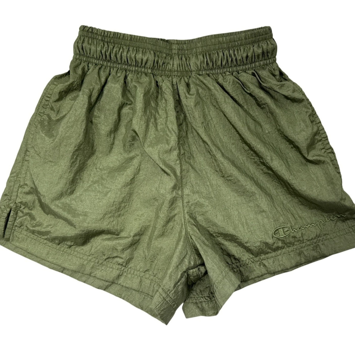 Champion Womens Shorts Olive Green Lightweight Elastic Waist Pocket Sz XS