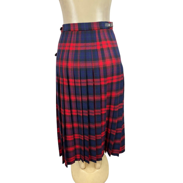 Triminghanis Women's Red Plaid Midi Skirt Sz 10