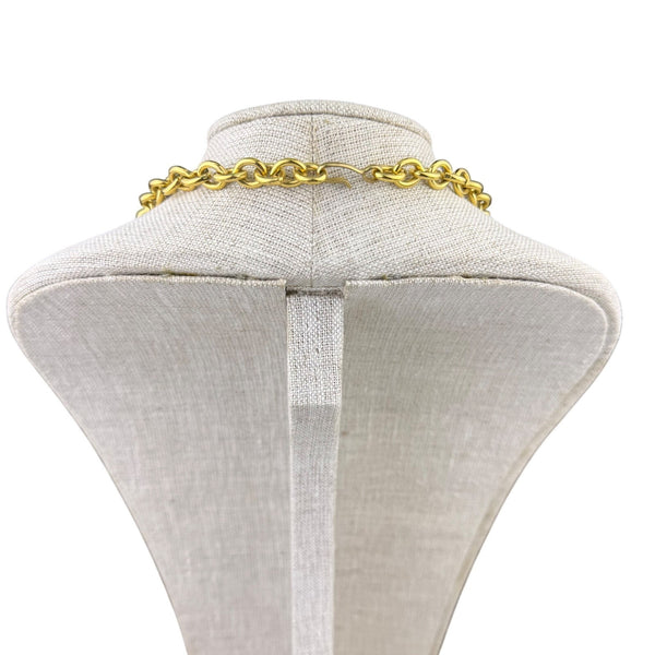 Monet Womens Gold Tone Metal Geometric Statement Necklace Vintage Adjustable