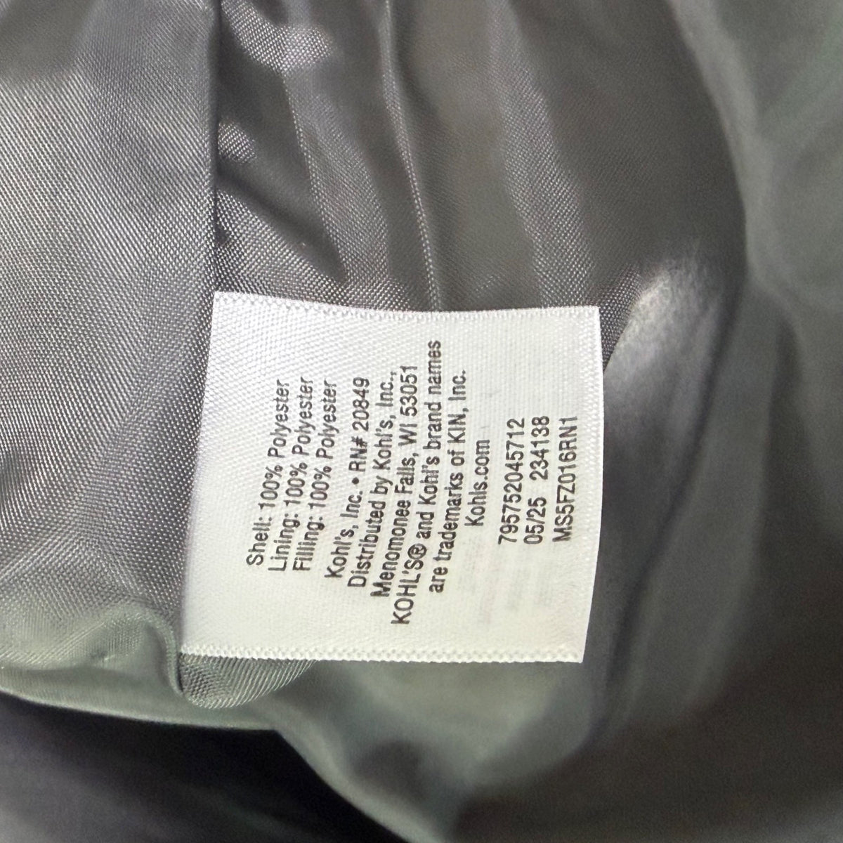 Sonoma Mens Gray Puffer Vest Full-Zip Lightweight Sleeveless Jacket Sz XXL - New
