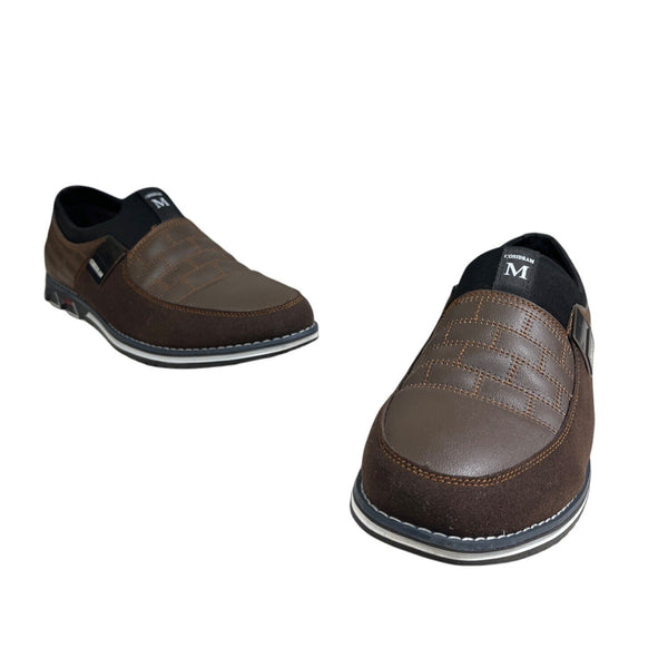 Cosidram Men's Slip on Loafers Soft Microfiber Brown Leather Shoes Sz 46 - NWOB