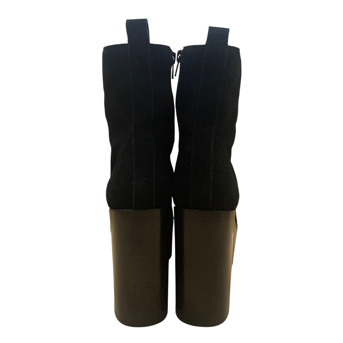 Aqua Women’s Black Leather Platform High Block Heel Maya Ankle Boots Size 9.5M