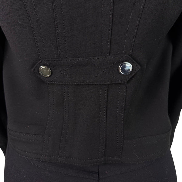 White House Black Market Womens Black Polyester Blend Fitted Blazer Jacket Sz 6