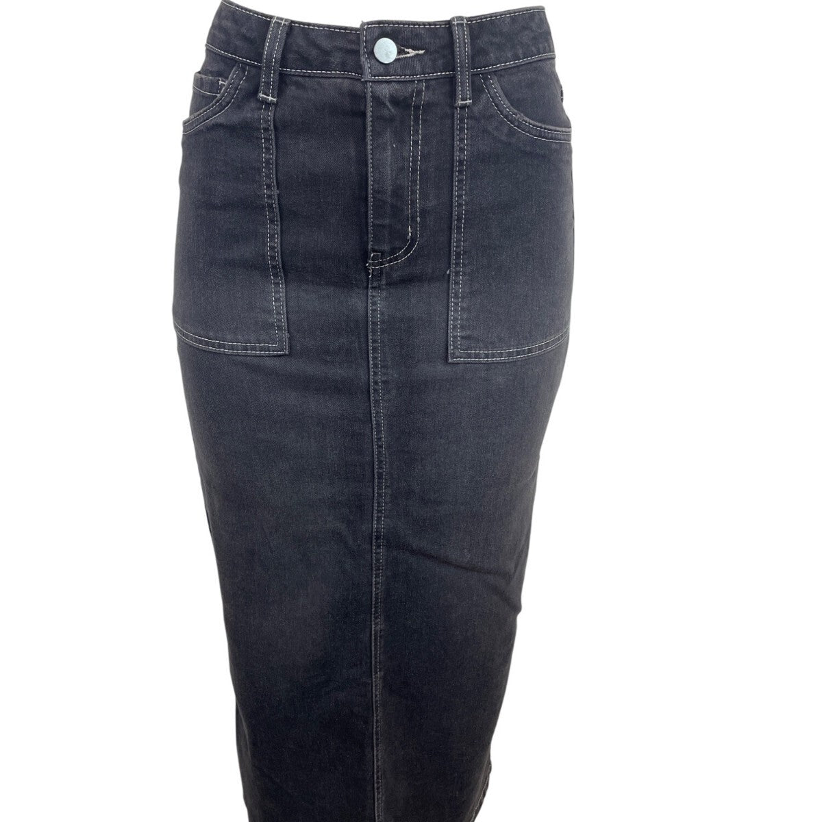 Love Fire High-Waisted Black Denim Pencil Skirt W/ Back Slit  Womens Sz 1 - New