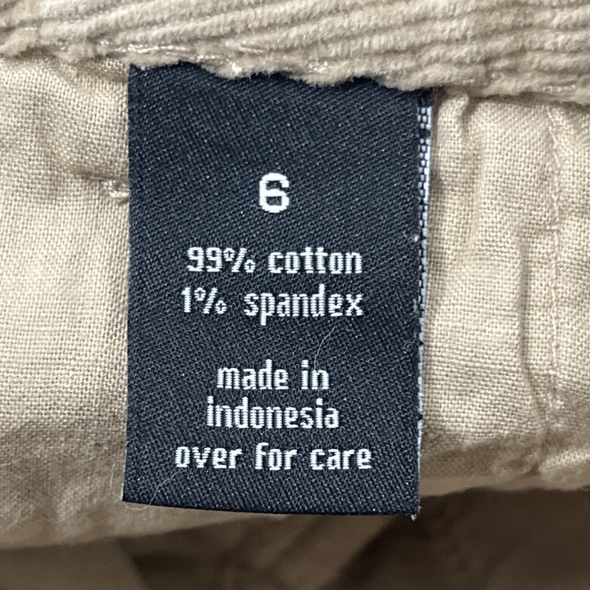 The Limited Womens Beige Corduroy Pants Mid-Rise Slim Fit Buttoned Size 6- New