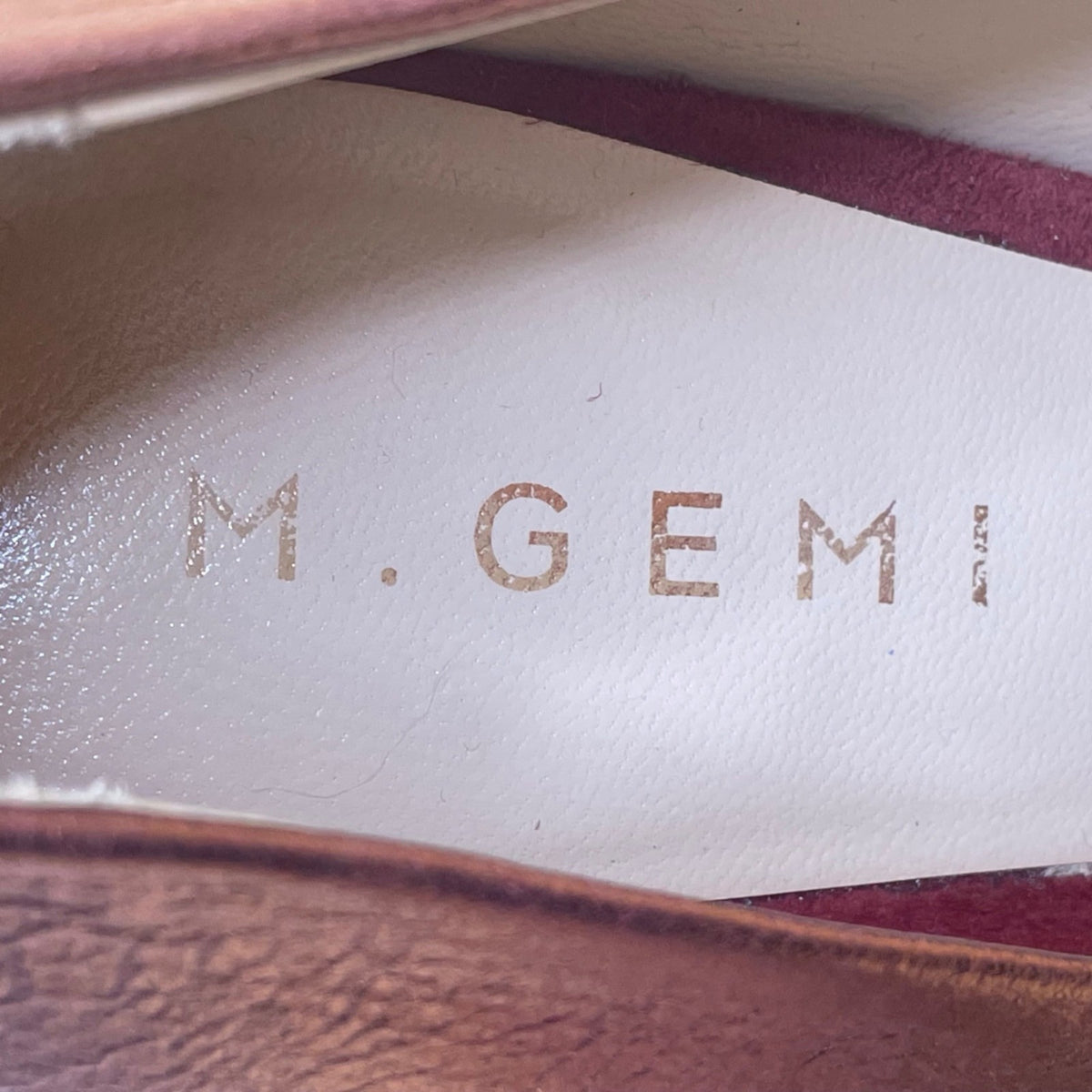 M.Gemi Women’s Copper Red Ombré Leather/Suede Lustro Block Heel Pumps Size US7.5