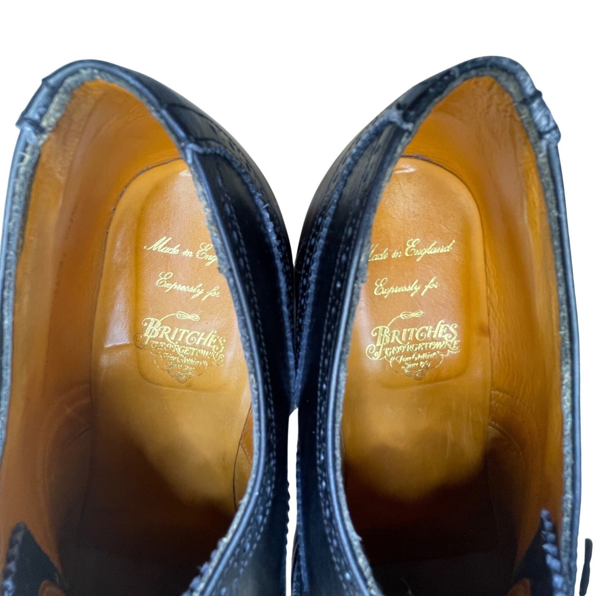 Britches Georgetowne Men’s Black Leather Wingtip Oxford Dress Shoes Size 10D
