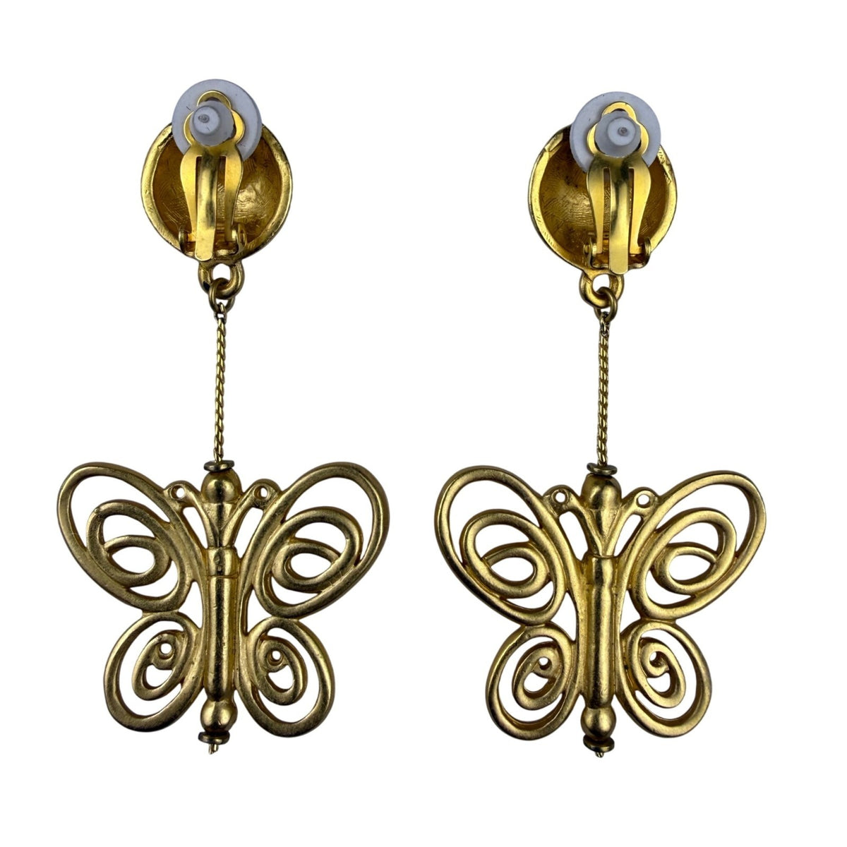 Anne Klein Womens Gold Tone Jewelry Necklace & Clip-On Butterfly Earrings Set