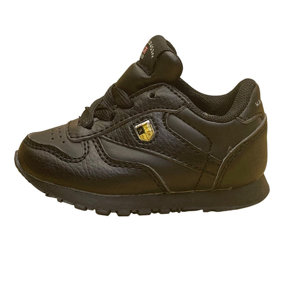 U.S. Polo Association 1890 Kids Black Synthetic Lace-Up Casual Sneakers Size 4