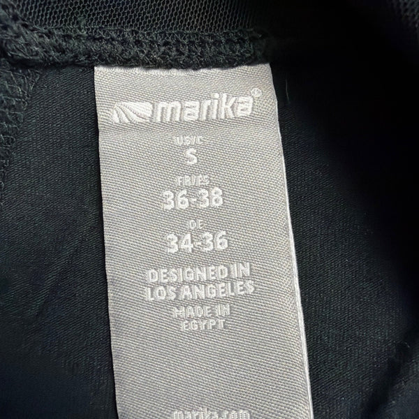 Marika Womens Black Capri Leggings With Pockets Small Stretchy Activewear