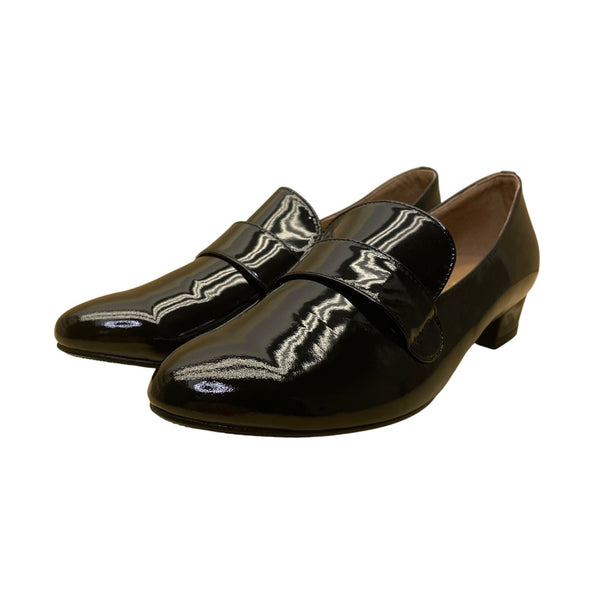 Kokko Women’s Black Patent Leather Low Heel Loafers Slip-On Dress Shoes Size 6.5