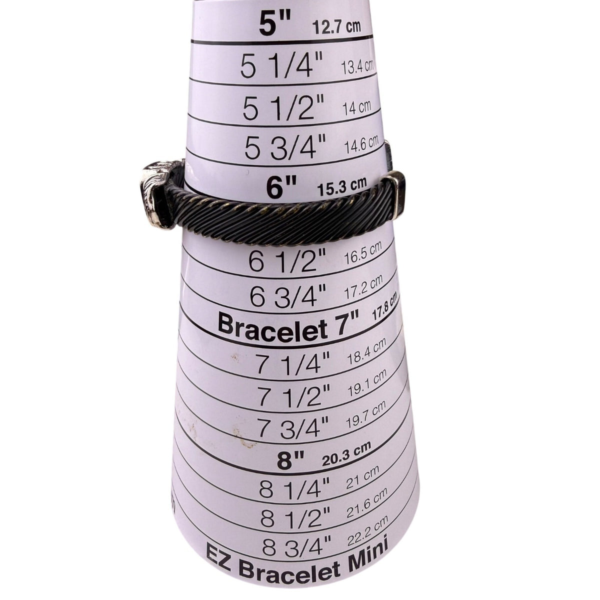 Asymmetrical Silver Tone/Black Metal Crystal-Embellished Open Cuff Bracelet