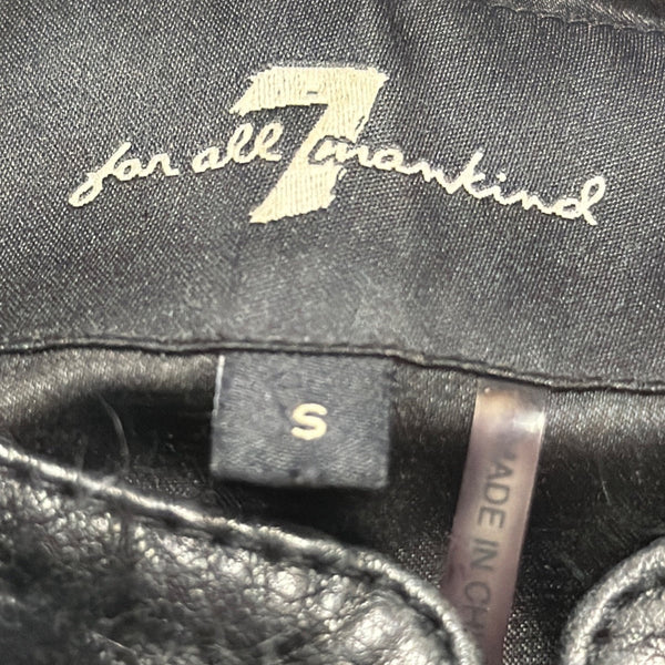 7 For All Mankind Womens Black Lamb Fur Sweater Vest Soft Fuzzy Texture Size S