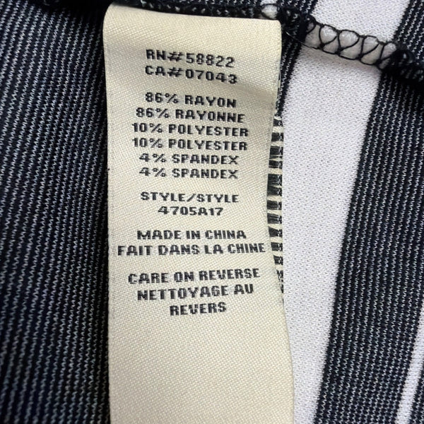 Max Studio Womens Black & White Striped Pencil Skirt Rayon Blend Stretch Size S