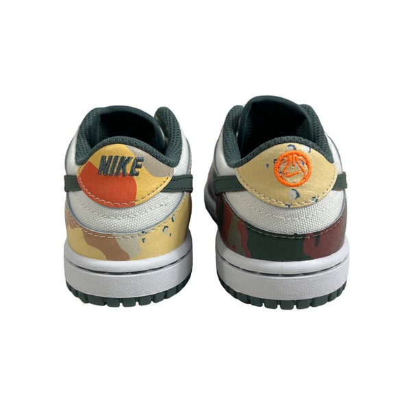 Nike Kids Dunk Low GS Sail Multi Camo Sneakers Size 9