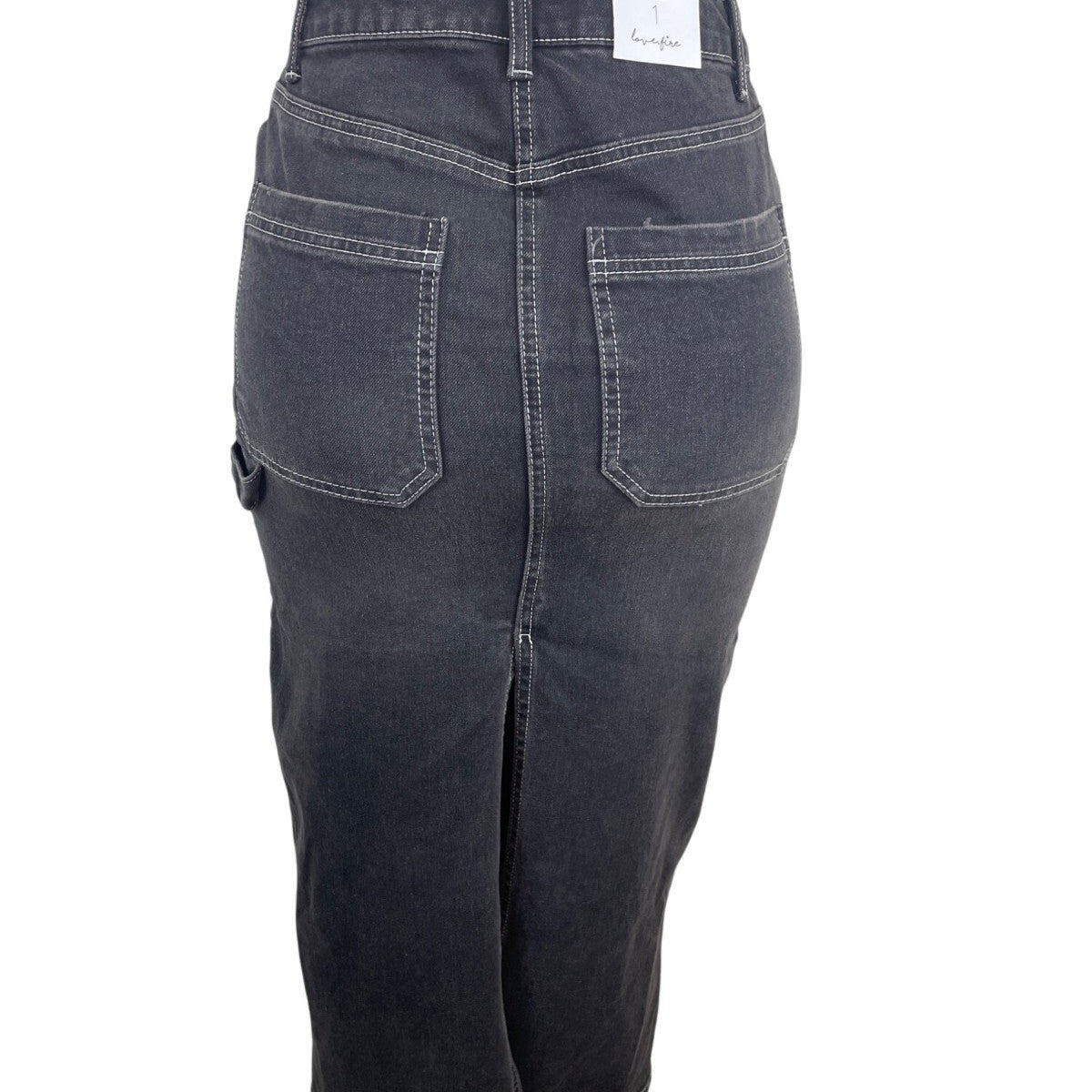 Love Fire High-Waisted Black Denim Pencil Skirt W/ Back Slit  Womens Sz 1 - New