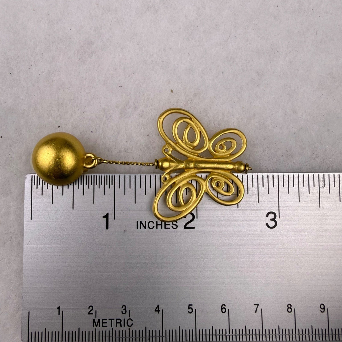 Anne Klein Womens Gold Tone Jewelry Necklace & Clip-On Butterfly Earrings Set