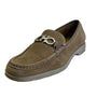 Salvatore Ferragamo Women's Tan Suede Loafers With Gold Buckle Size 7.5B