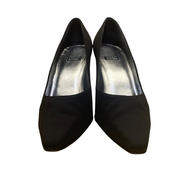 Stuart Weitzman Women’s Black Fabric Pointed Toe Era High Heels Size 9M