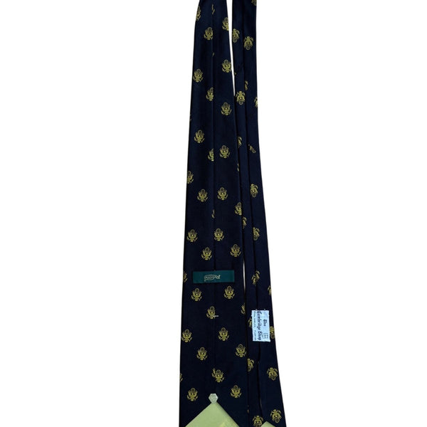Resilio Mens Navy & Yellow Woven Polyester Patterned Tie