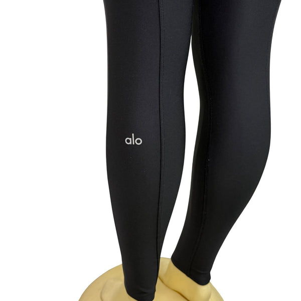 Alo Women Black Nylon/Spandex High-Waist Full-Length Sculpt Leggings Size M