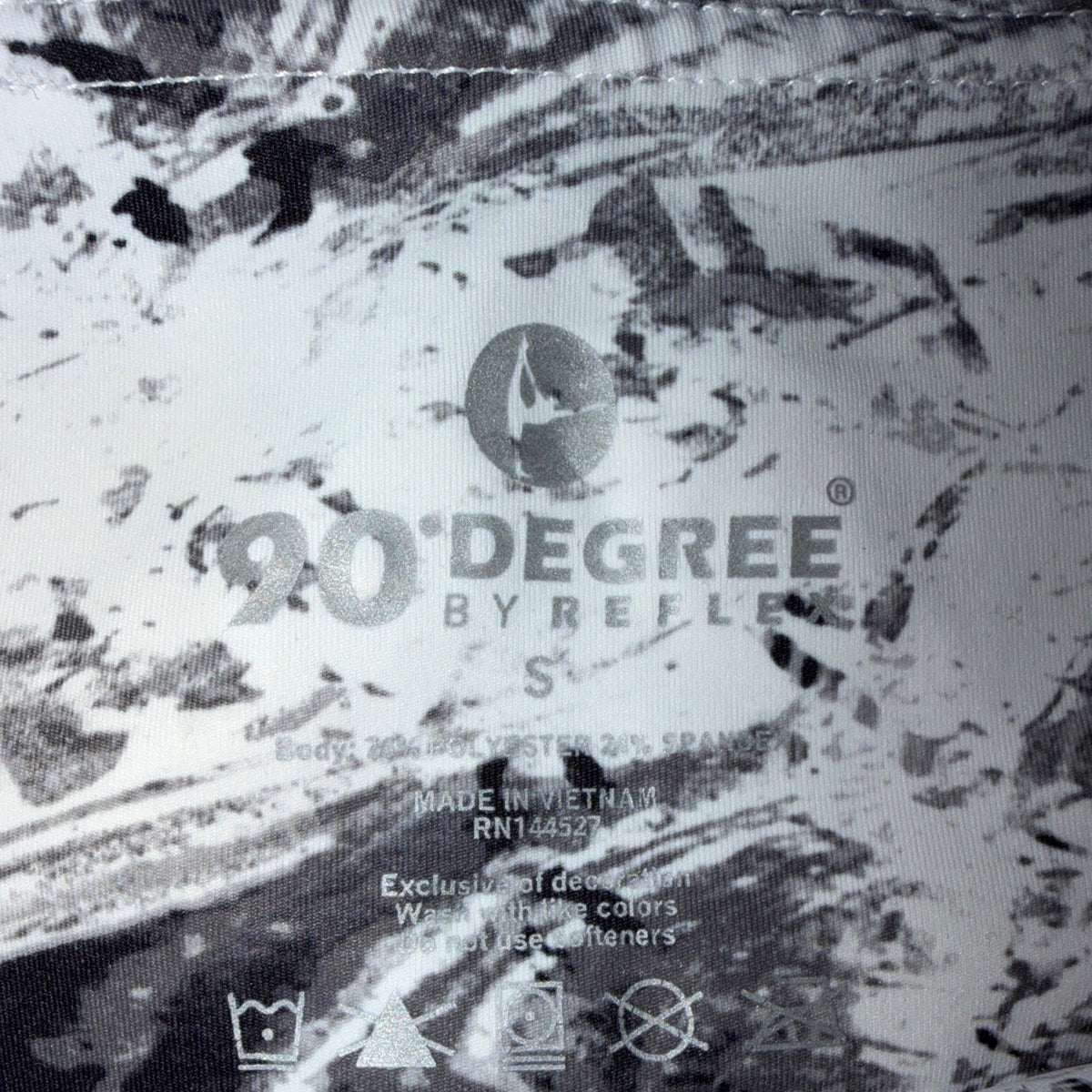 90 Degree By Reflex Womens Black/White High-Rise Ankle Leggings Sz S