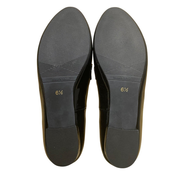 Kokko Women’s Black Patent Leather Low Heel Loafers Slip-On Dress Shoes Size 6.5