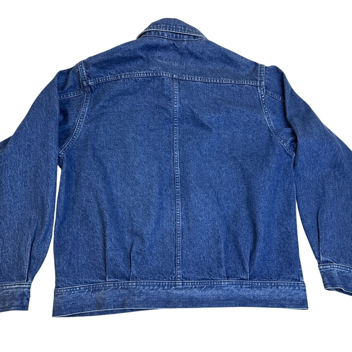 Mens Lands End Blue Denim Jacket Button-Up Size L 42-44