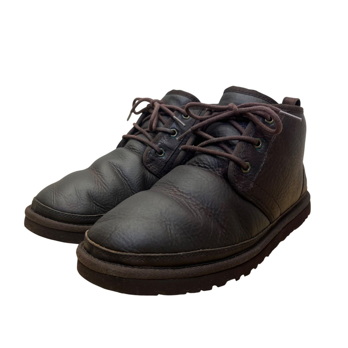 Vintage UGG Men’s Dark Brown Leather Lace-Up Shearling Lined Boots Size 10
