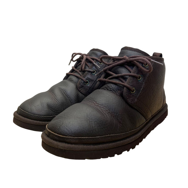 Vintage UGG Men’s Dark Brown Leather Lace-Up Shearling Lined Boots Size 10